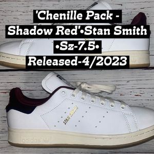 Adidas Original•Stan Smith 'Chenille Pack - Shadow Red'•Sz-7.5•New W/Tags